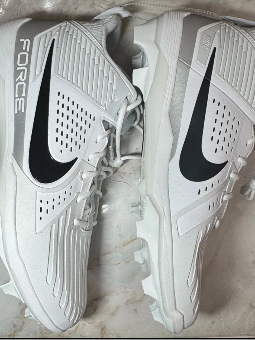 NIKE Force Savage Pro 3 Football Cleats, Men's Shoe Size 18 White DA5453-108